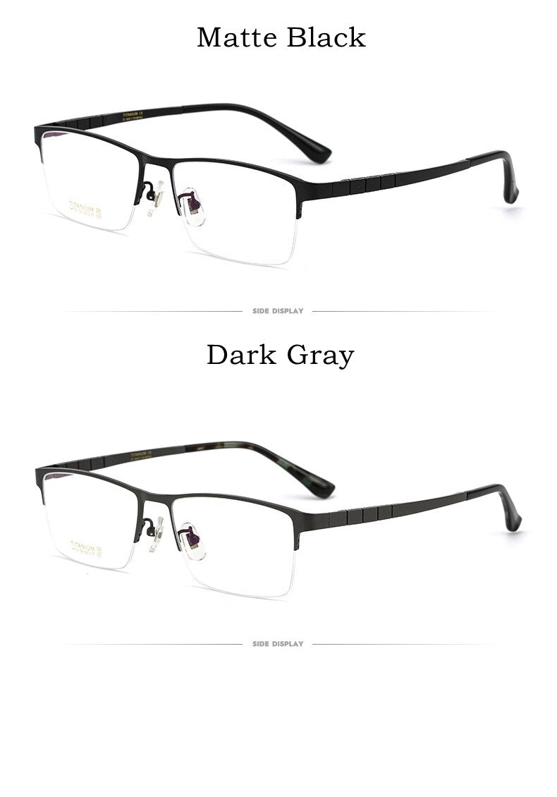 Yimaruili Unisex Semi Rim Round Titanium IP Frame Eyeglasses  HT0178 Semi Rim Yimaruili Eyeglasses