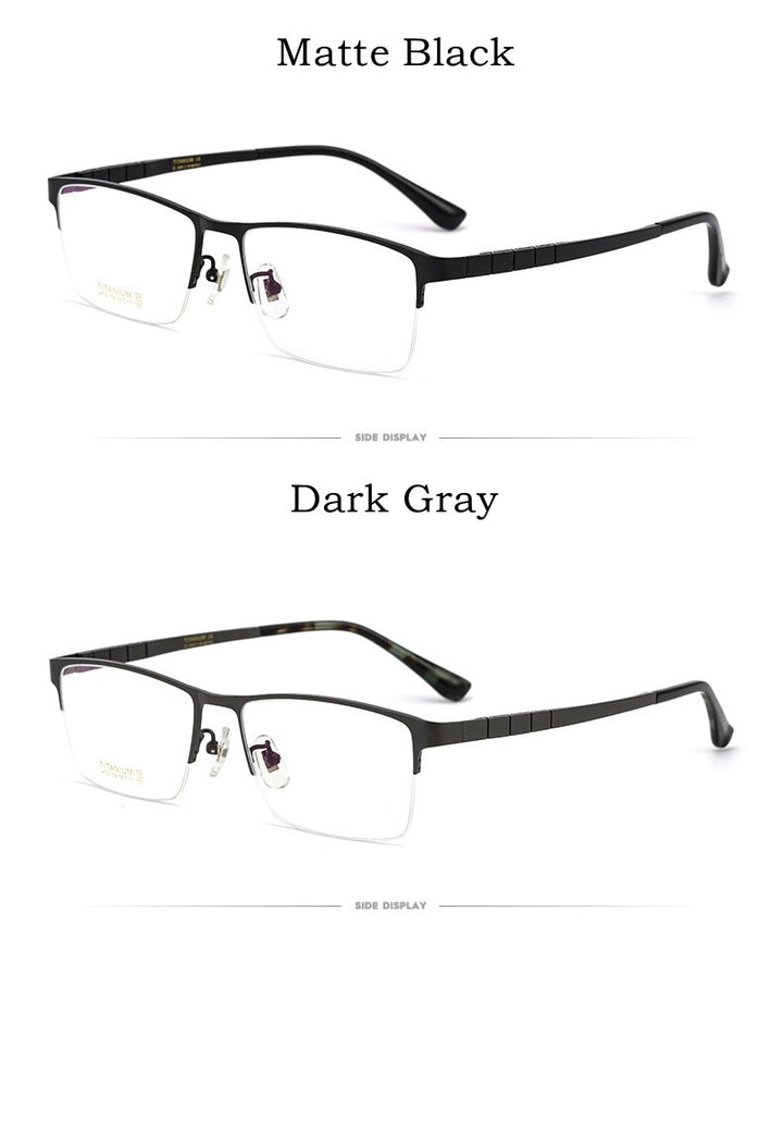 Yimaruili Unisex Semi Rim Round Titanium IP Frame Eyeglasses  HT0178 Semi Rim Yimaruili Eyeglasses