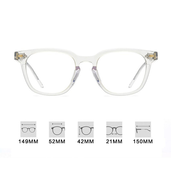 Gatenac Full Rim Square Acetate Frame Eyeglasses Gxyj645 Full Rim Gatenac KUB Transparent