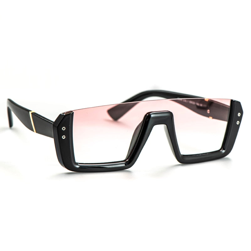 CCspace Women's Semi Rim One Goggle Lens Resin Frame Sunglasses 51013 Sunglasses CCspace Sunglasses pink