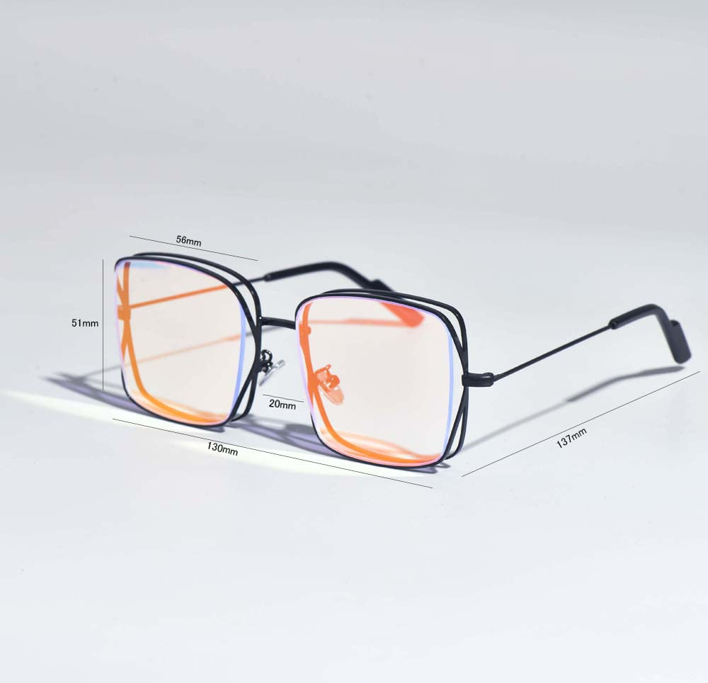 CCspace Women's Full Rim Square Alloy Frame Sunglasses 53019 Sunglasses CCspace