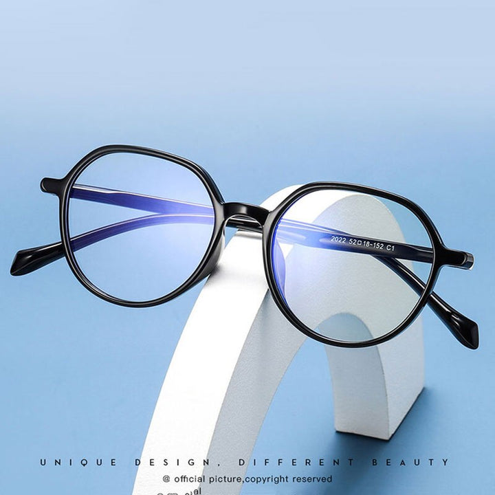 Hotony Unisex Full Rim Polygon Round Acetate Eyeglasses 2022 Full Rim Hotony