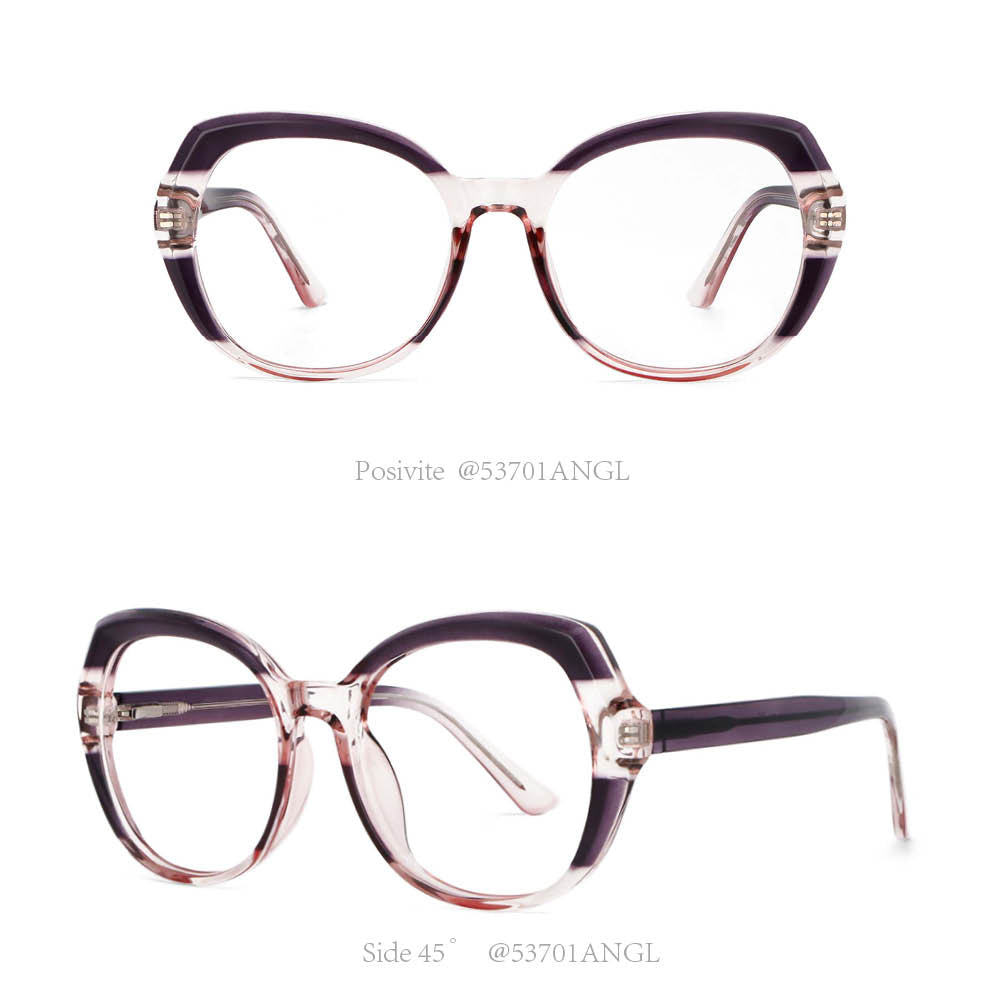 CCspace Women's Full Rim Round Tr 90 Titanium Frame Eyeglasses 53701 Full Rim CCspace