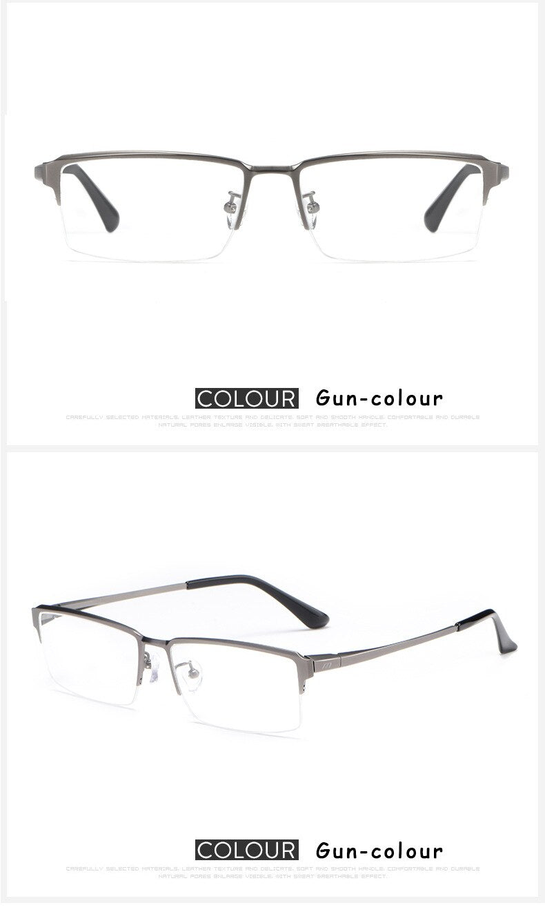 Hotochki Men's Semi Rim Square Alloy Frame Eyeglasses 119 Semi Rim Hotochki