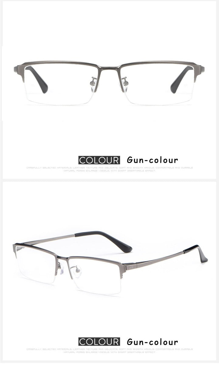 Hotochki Men's Semi Rim Square Alloy Frame Eyeglasses 119 Semi Rim Hotochki