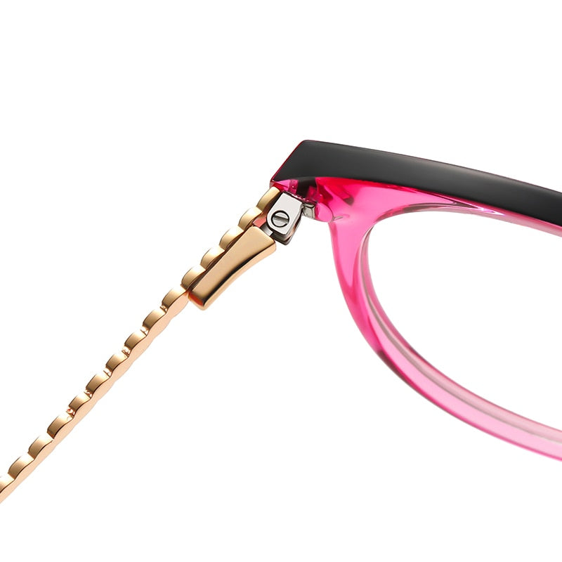 Gmei Women's Full Rim TR 90 Metal Round Frame Eyeglasses 2067 Full Rim Gmei Optical