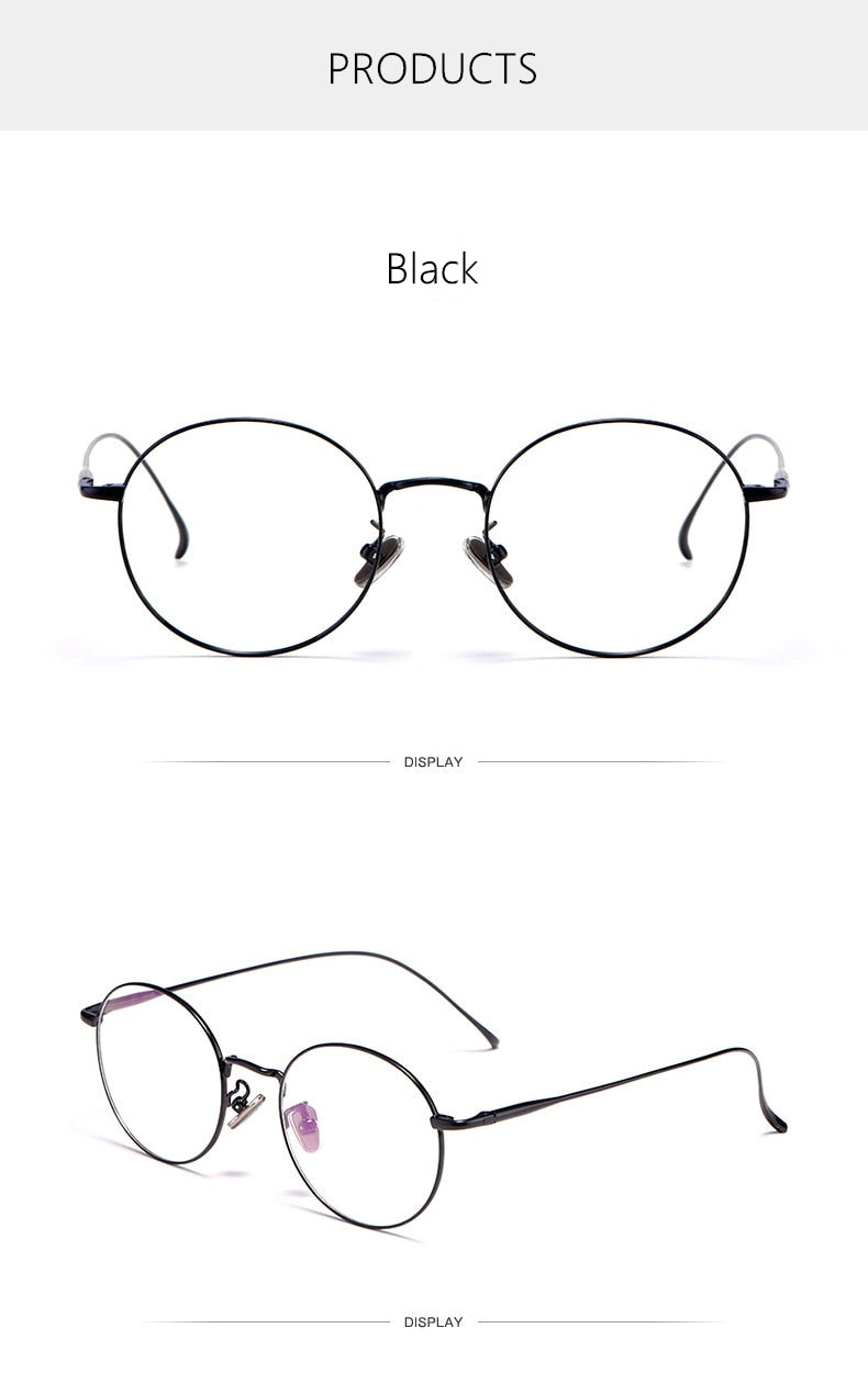 Yimaruili Unisex Full Rim Round Titanium Frame Eyeglasses 3216 Full Rim Yimaruili Eyeglasses