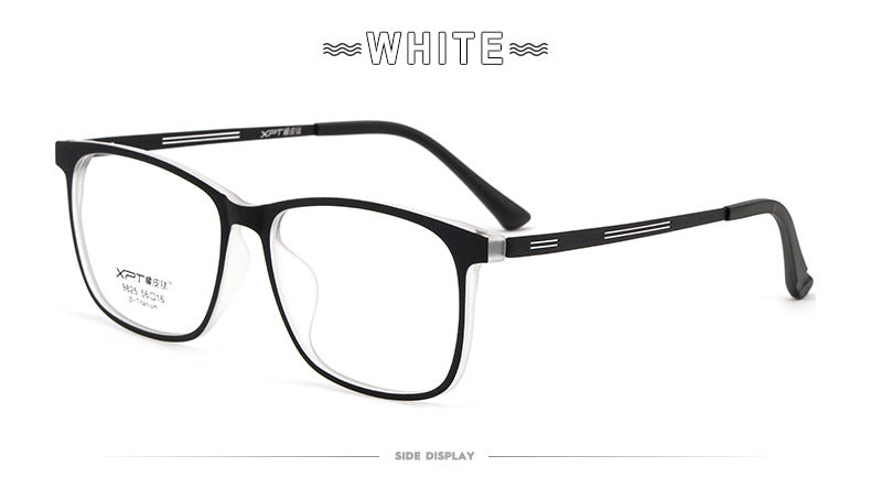Hotony Unisex Full Rim Square TR 90 Resin B Titanium Frame Eyeglasses 9825 Full Rim Hotony