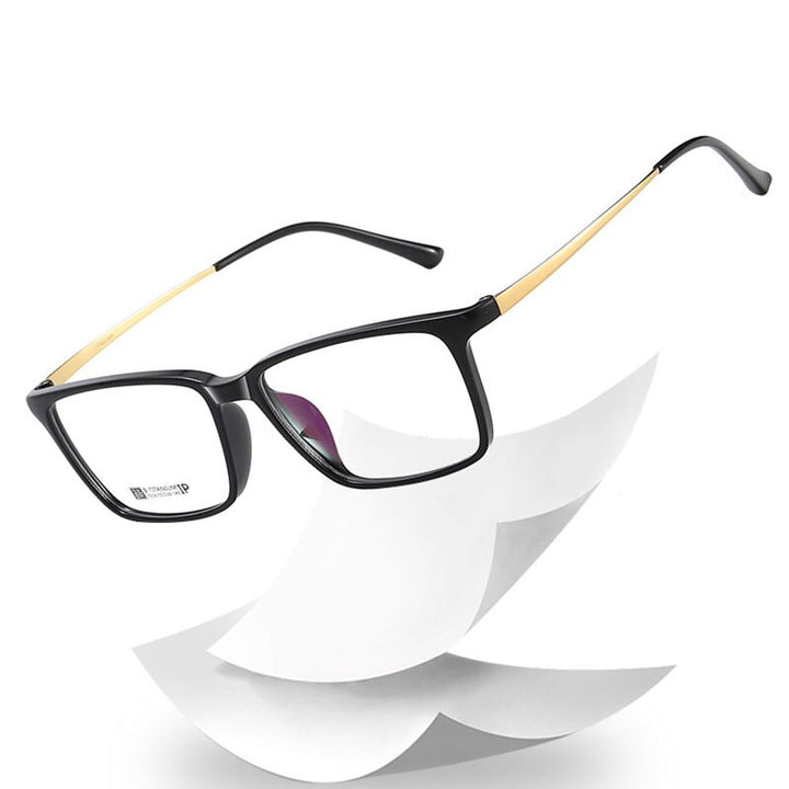 Hotochki Men's Full Rim Beta Titanium Frame Rectangular Eyeglasses 7036 Full Rim Hotochki