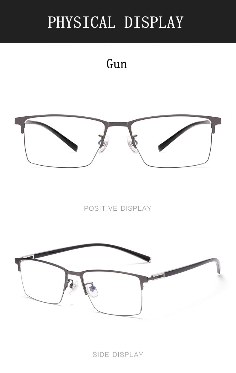 Yimaruili Men's Full Rim Titanium Alloy Frame Eyeglasses  P9832 Full Rim Yimaruili Eyeglasses