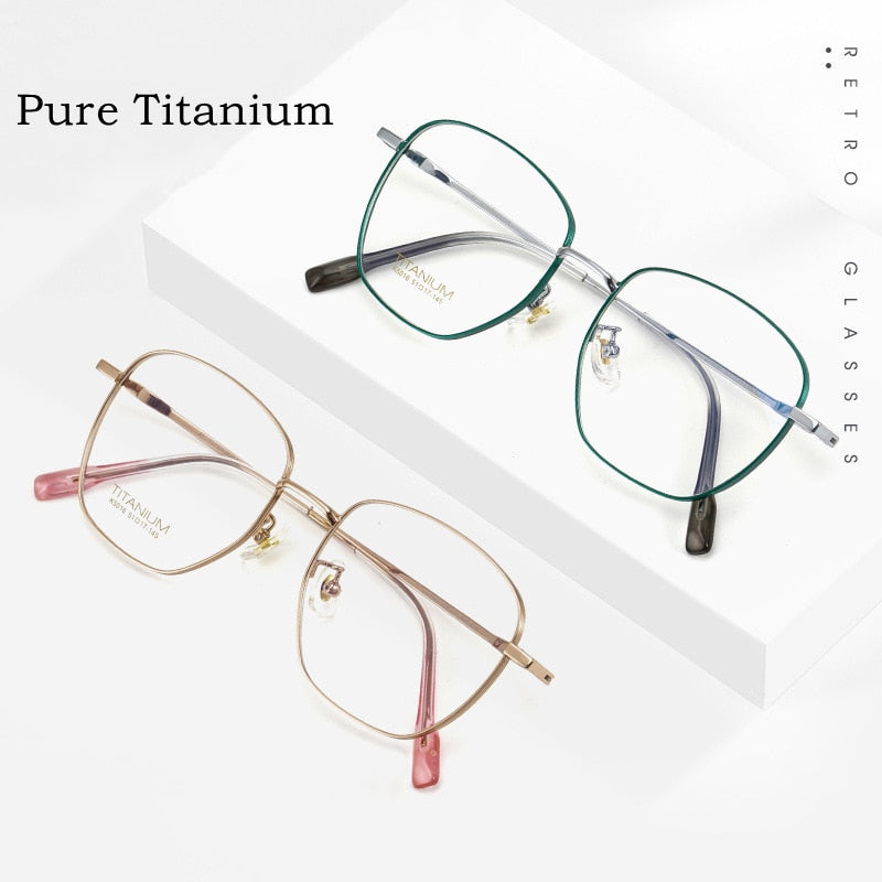 Yimaruili Unisex Full Rim Square Titanium Frame Eyeglasses 02K5016 Full Rim Yimaruili Eyeglasses