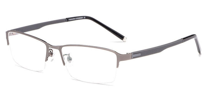 Hotochki Men's Semi Rim Rectangular Alloy Frame Eyeglasses 3095 Semi Rim Hotochki