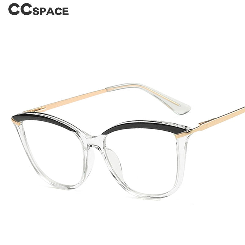 CCspace Unisex Full Rim Cat Eye Tr 90 Titanium Frame Eyeglasses 46911 Full Rim CCspace