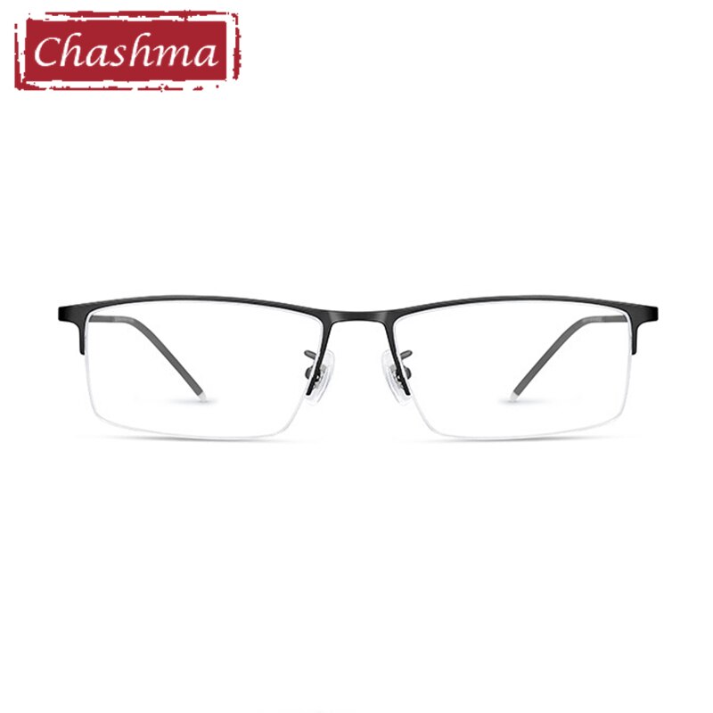 Chashma Ottica Men's Semi Rim Square Titanium Eyeglasses 990070 Semi Rim Chashma Ottica