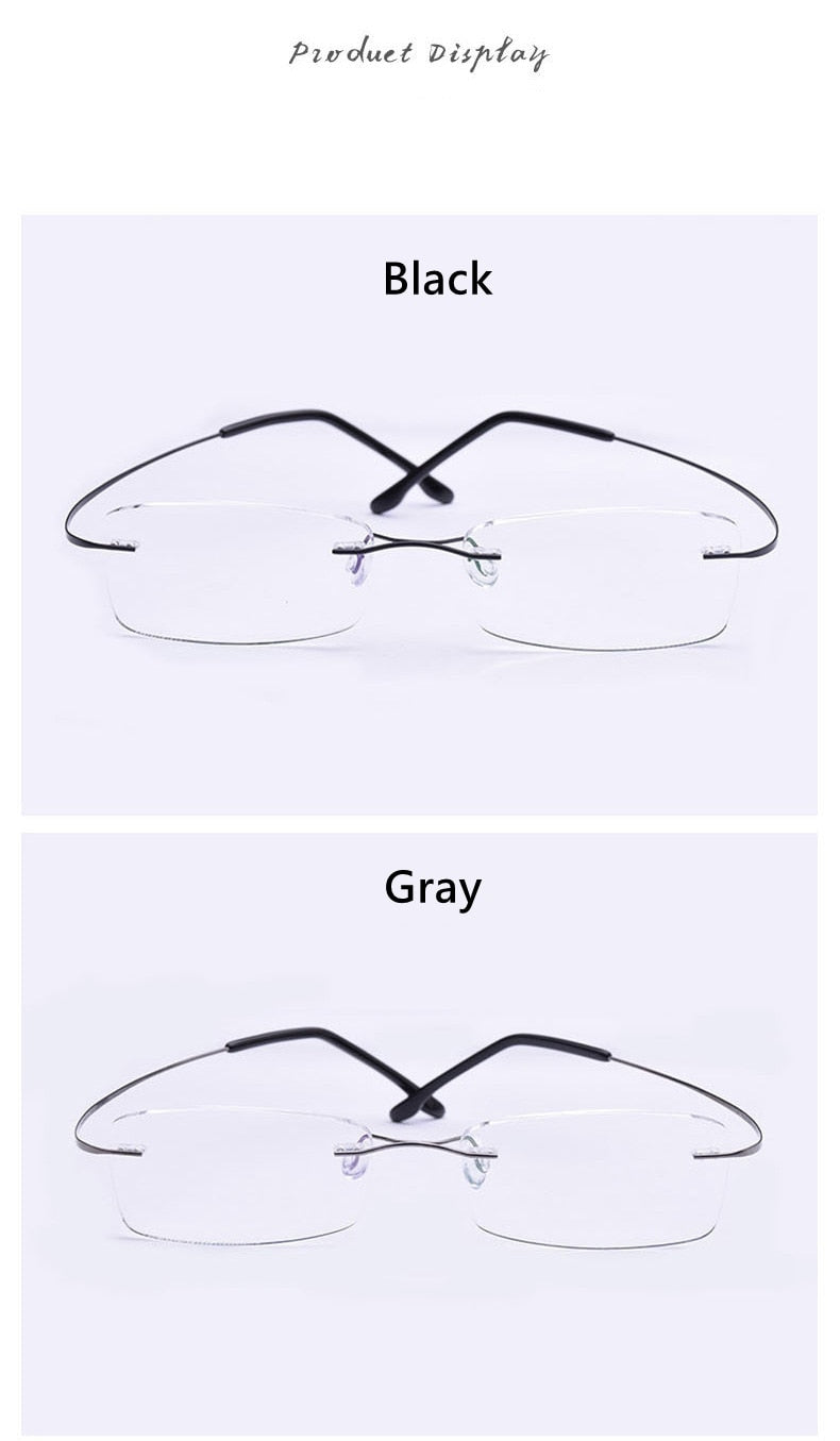Yimaruili Unisex Rimless TR 90 Resin β Titanium Frame Eyeglasses Rimless Yimaruili Eyeglasses