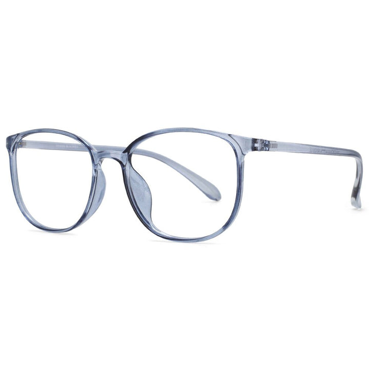 CCspace Unisex Full Rim Round Square Tr 90 Titanium Frame Eyeglasses 53870 Full Rim CCspace Blue