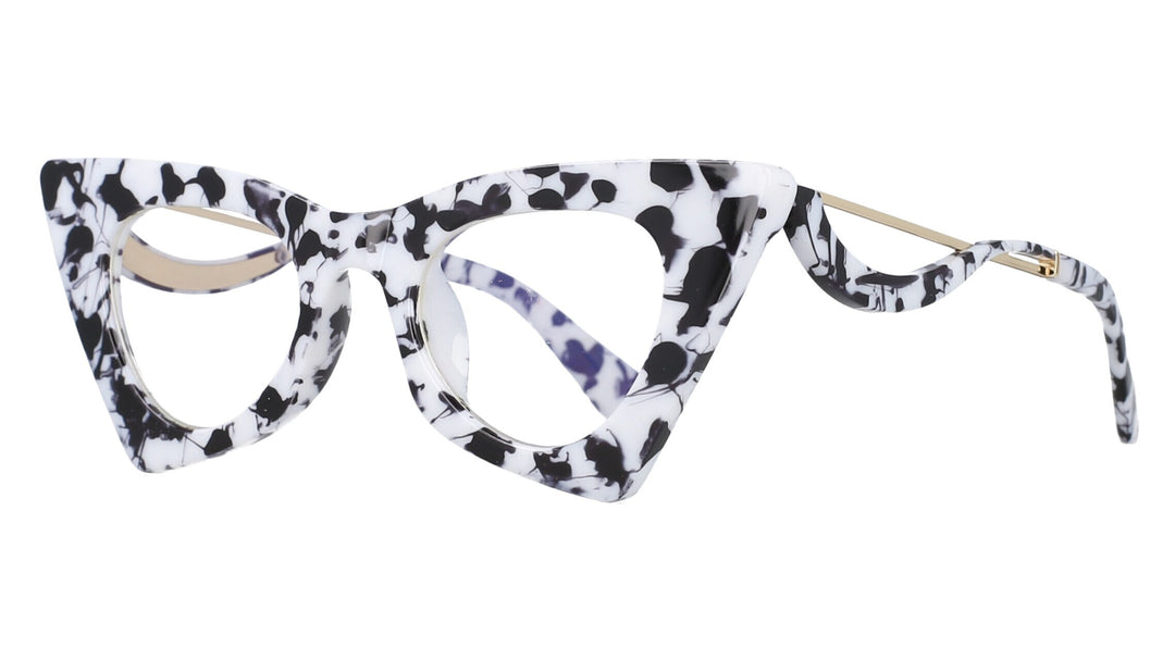 CCspace Women's Full Rim Cat Eye Resin Alloy Frame Eyeglasses 51094 Full Rim CCspace White leopard China
