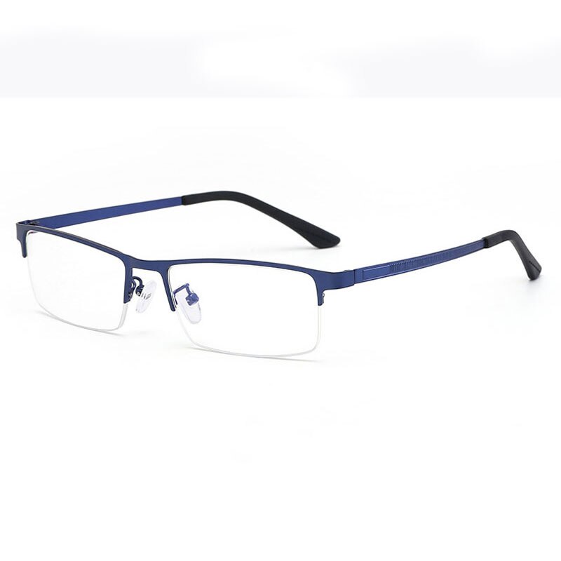 Handoer Unisex Semi Rim Square Alloy Eyeglasses 88121 Semi Rim Handoer Blue