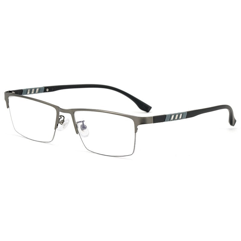Yimaruili Men's Semi Rim Titanium Alloy Frame Eyeglasses P9806 Semi Rim Yimaruili Eyeglasses