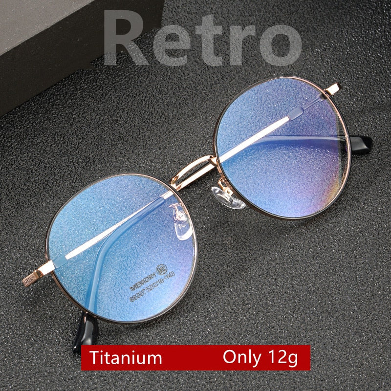Yimaruili Unisex Full Rim Round β Titanium Frame Eyeglasses  86007YF Full Rim Yimaruili Eyeglasses