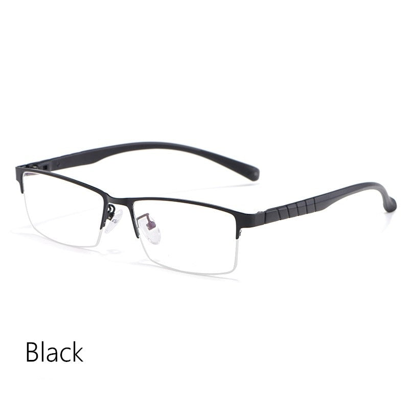 Yimaruili Men's Semi Rim Alloy Frame Eyeglasses 89033 Semi Rim Yimaruili Eyeglasses Black China