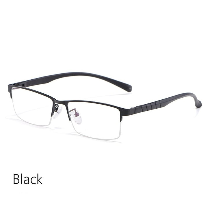 Yimaruili Men's Semi Rim Alloy Frame Eyeglasses 89033 Semi Rim Yimaruili Eyeglasses Black China