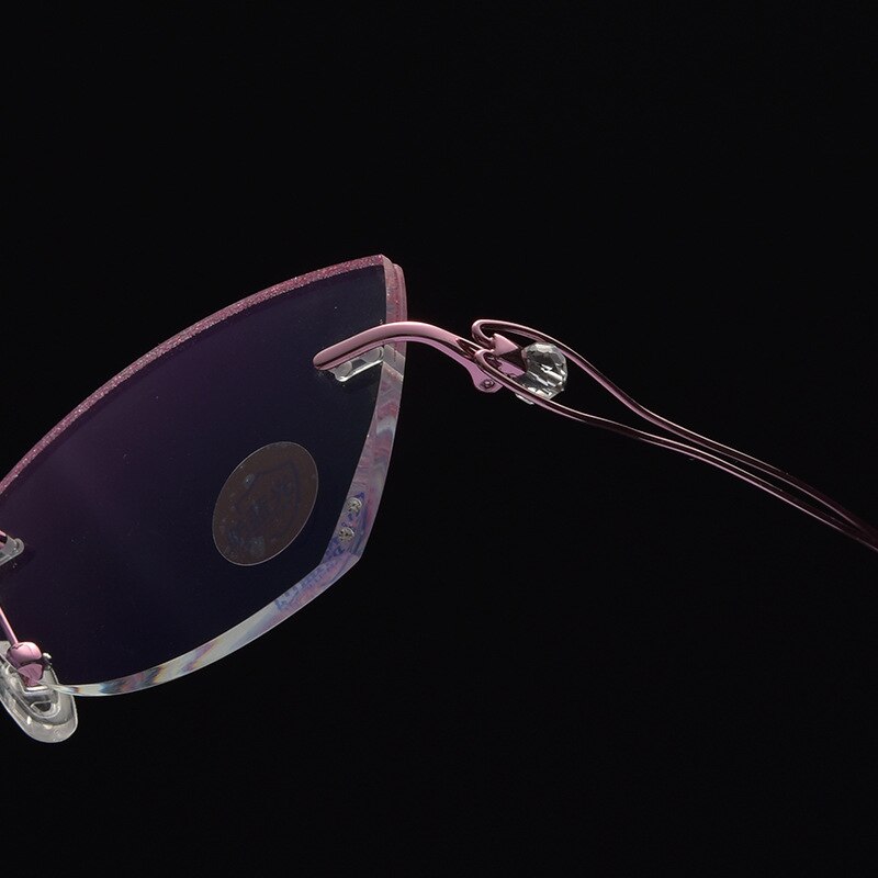 Reven Jate Women's Eyeglasses Titanium Rimless Diamond Cutting 2534 Rimless Reven Jate