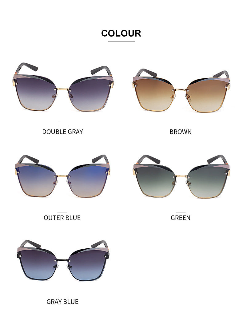 CCspace Women's Rimless Cat Eye Alloy Frame Sunglasses 49123 Sunglasses CCspace Sunglasses