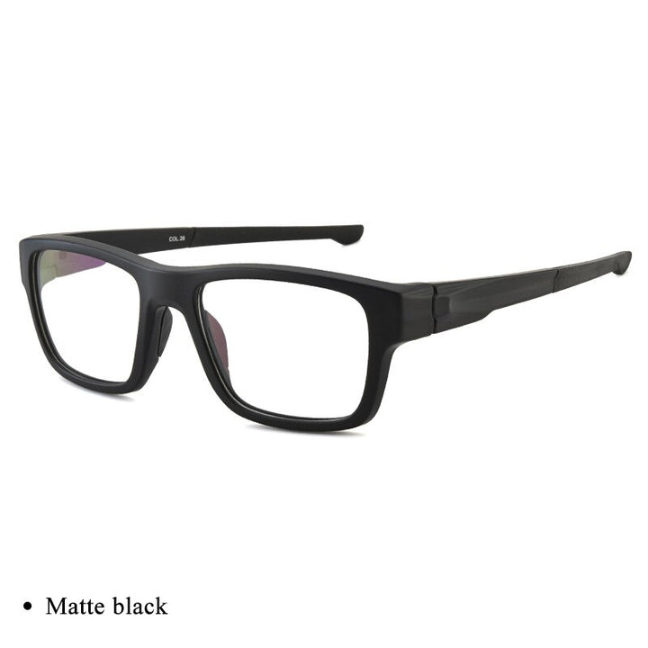 Men's Full Rim TR-90 Plastic Titanium Sports Frame Eyeglasses Zt9224 Sport Eyewear Bclear matte black  