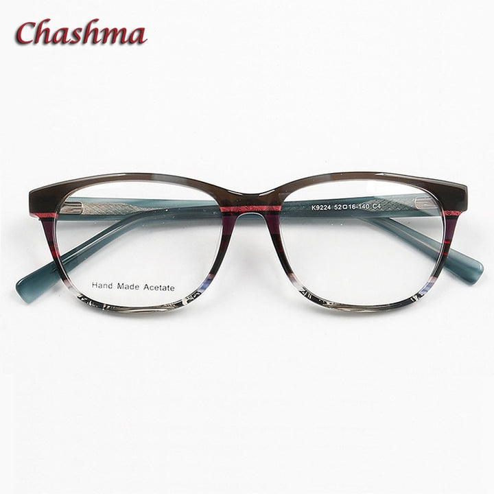 Chashma Ochki Unisex Full Rim Square Cat Eye Acetate Eyeglasses 9224 Full Rim Chashma Ochki C4