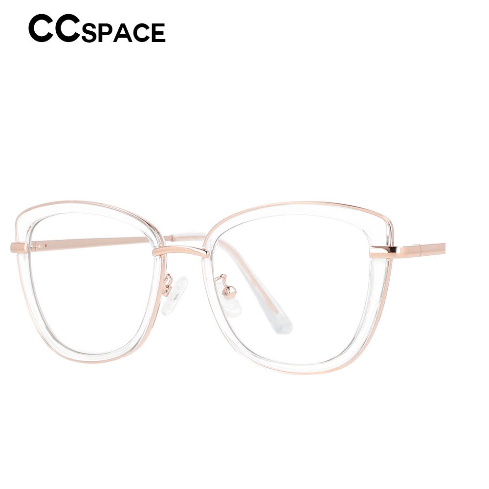 CCspace Women's Full Rim Square Cat Eye Tr 90 Titanium Frame Eyeglasses 53041 Full Rim CCspace