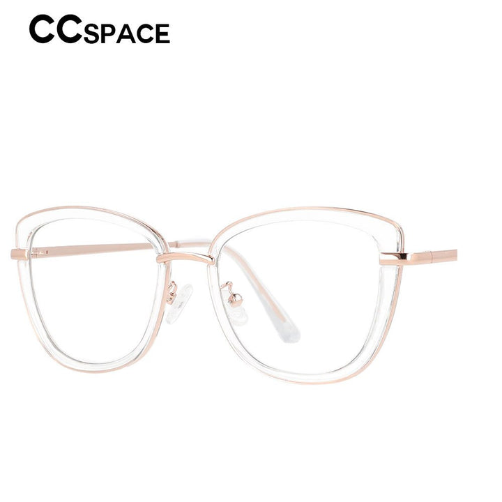 CCspace Women's Full Rim Square Cat Eye Tr 90 Titanium Frame Eyeglasses 53041 Full Rim CCspace
