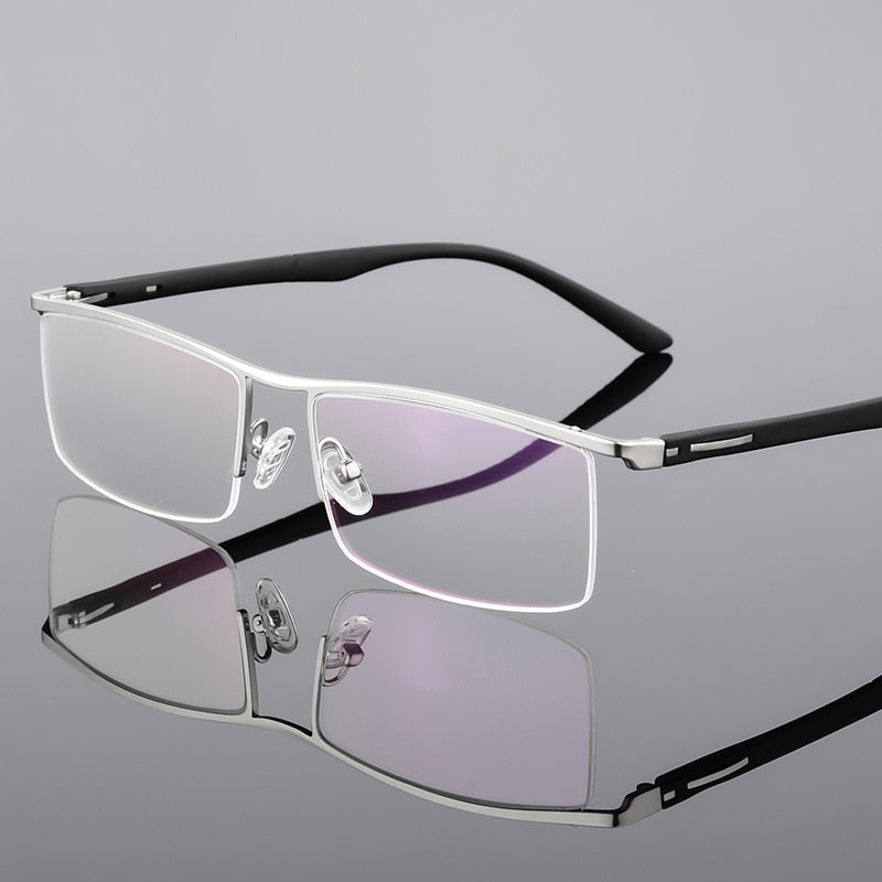 Reven Jate Unisex Semi Rim Square Tr 90 Alloy Eyeglasses P8831 Semi Rim Reven Jate