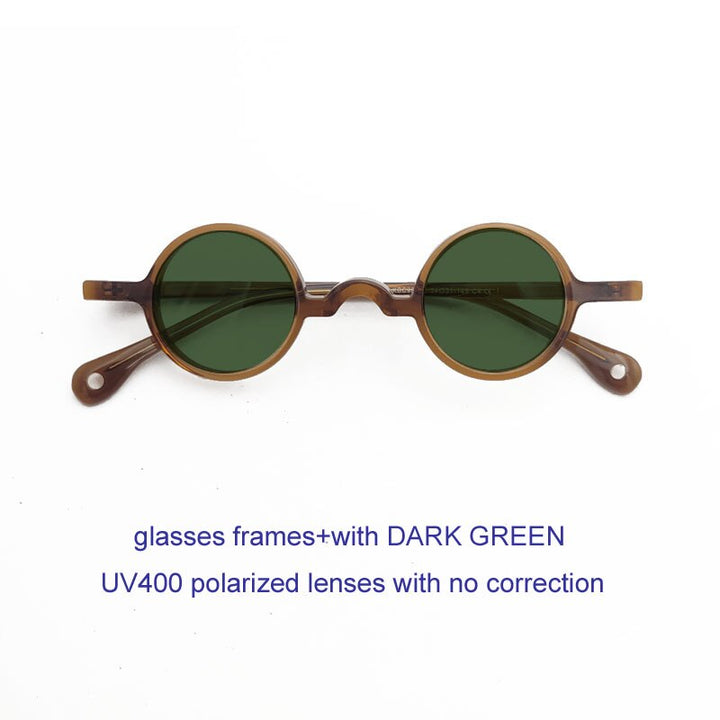 Yujo Unisex Full Rim Round Acetate Eyeglasses Y044 Full Rim Yujo