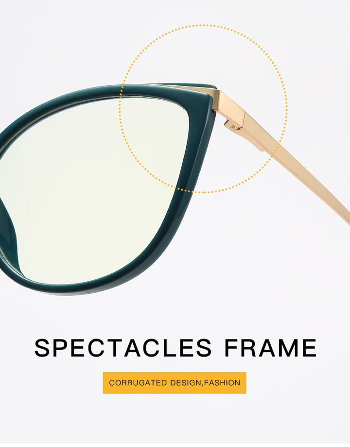 Hotochki Women's Full Rim Cat Eye Alloy Acetate Frame Eyeglasses 2052 Full Rim Hotochki