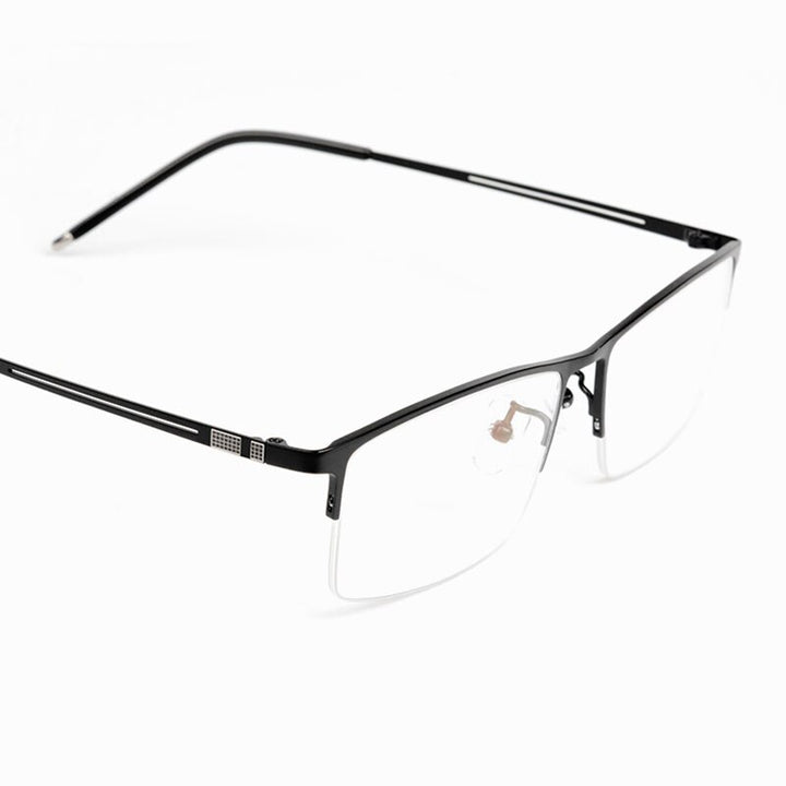 Reven Jate Men's Semi Rim Square Titanium Eyeglasses Ej8606 Semi Rim Reven Jate