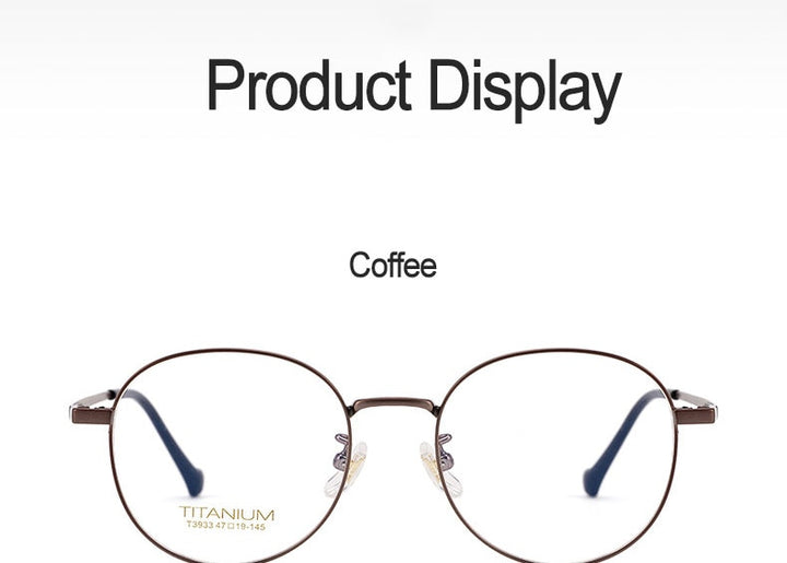 Hotochki Unisex Full Rim Polygon Beta Titanium Frame Eyeglasses 3933 Full Rim Hotochki