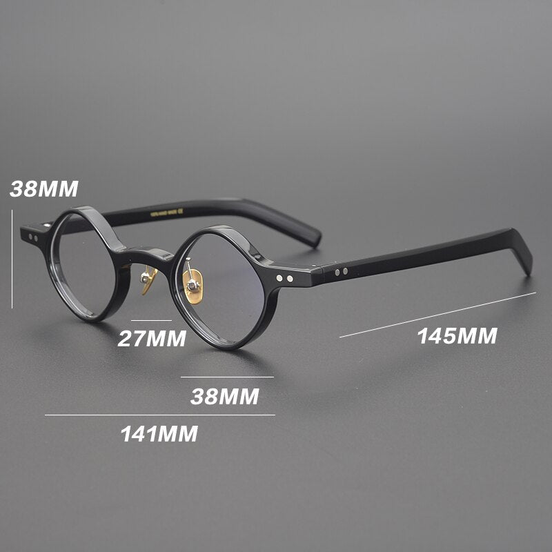 Gatenac Unisex Full Rim Round Acetate Frame Eyeglasses Gxyj704 Full Rim Gatenac