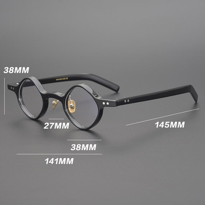 Gatenac Unisex Full Rim Round Acetate Frame Eyeglasses Gxyj704 Full Rim Gatenac