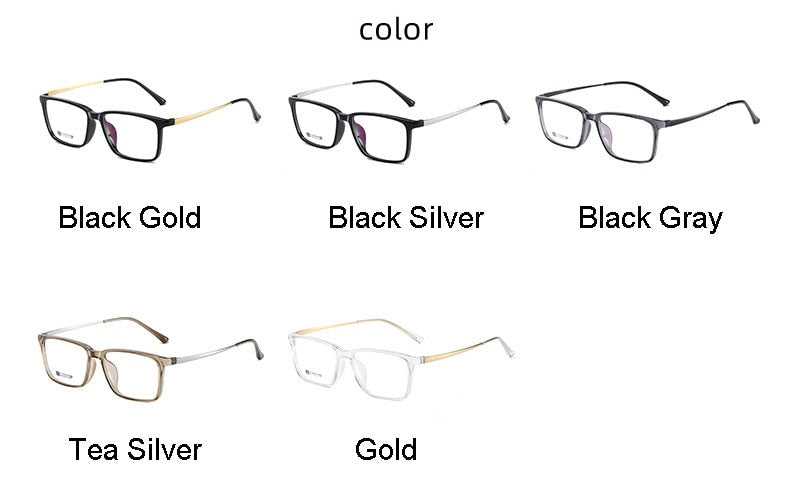 Hotochki Men's Full Rim Beta Titanium Frame Rectangular Eyeglasses 7036 Full Rim Hotochki