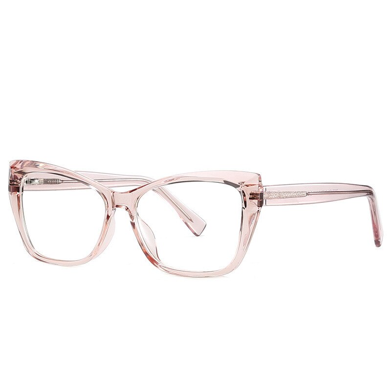 Chashma Women's Full Rim Cat Eye Alloy Acetate Eyeglasses 2002 Full Rim Chashma Transparent Pink