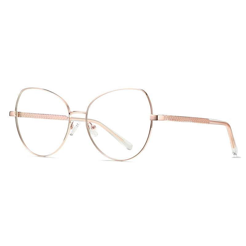 Hotochki Women's Full Rim Cat Eye Alloy Frame Eyeglasses 3001 Full Rim Hotochki Rose Gold