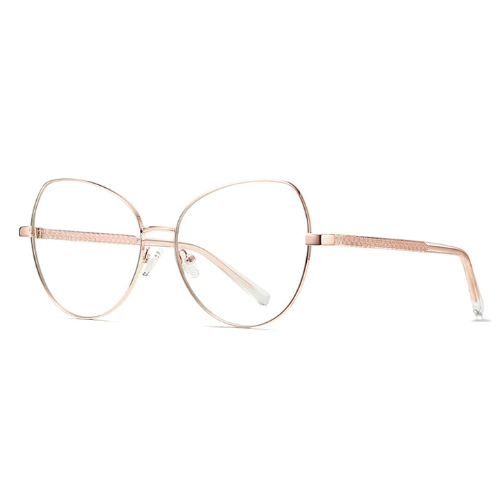 Hotochki Women's Full Rim Cat Eye Alloy Frame Eyeglasses 3001 Full Rim Hotochki Rose Gold