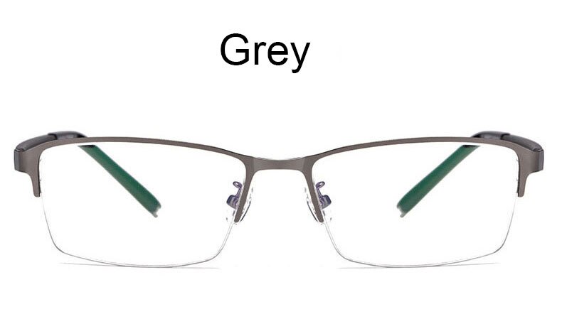 Hotochki Men's Semi Rim Rectangular Alloy Frame Eyeglasses 3095 Semi Rim Hotochki