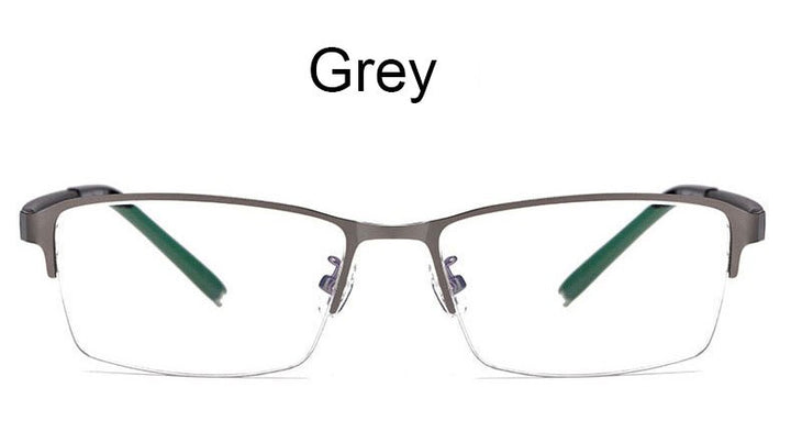 Hotochki Men's Semi Rim Rectangular Alloy Frame Eyeglasses 3095 Semi Rim Hotochki