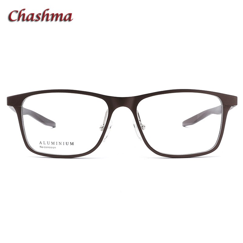 Chashma Ochki Unisex Full Rim Square Aluminum Magnesium Sport Eyeglasses 9008 Sport Eyewear Chashma Ochki Brown  