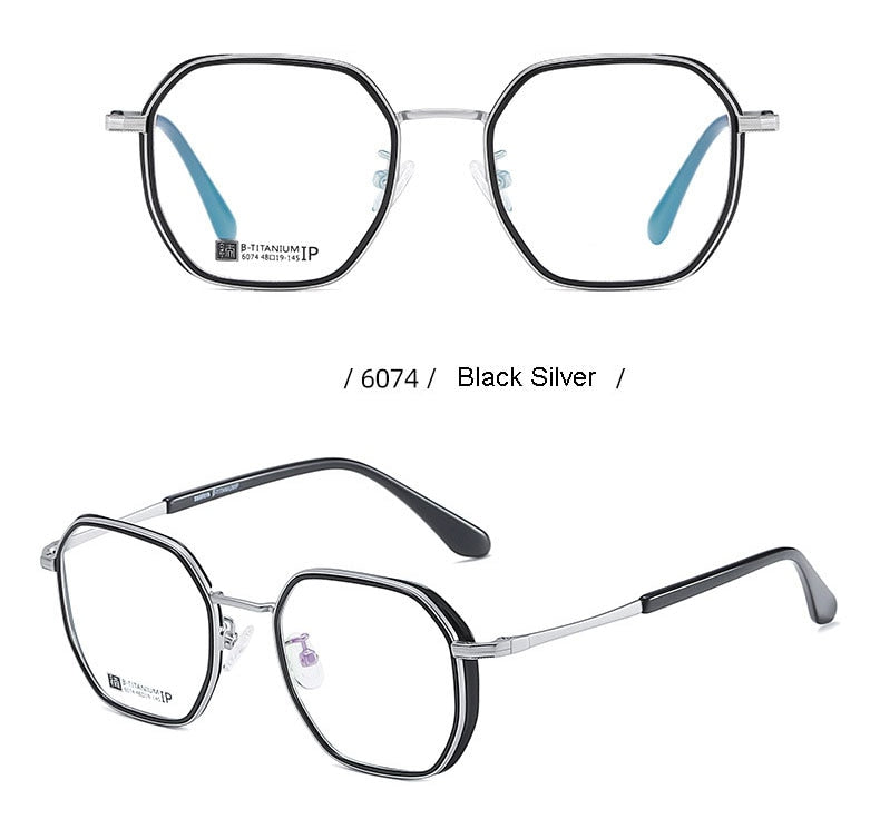 Hotochki Unisex Full Rim Beta Titanium Frame Eyeglasses 6074 Full Rim Hotochki