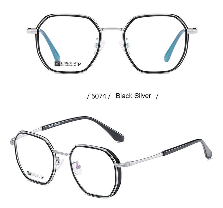 Hotochki Unisex Full Rim Beta Titanium Frame Eyeglasses 6074 Full Rim Hotochki
