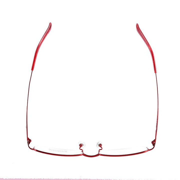 Women's Oval Hollow Titanium Semi Rim Eyeglasses Lr7809 Semi Rim Bclear