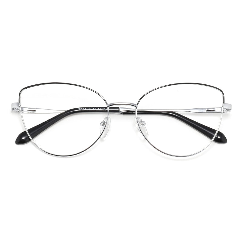 Laoyehui Women's Eyeglasses Cat Eye Alloy Frame 18004 Full Rim Laoyehui C2